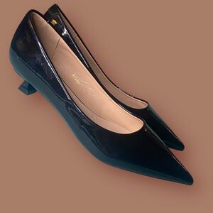 Black Patent Kitten Heels